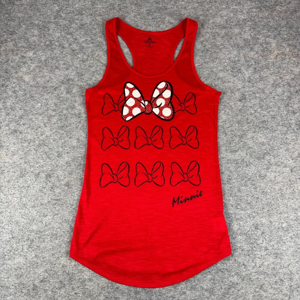 Disney Parks Minnie Mouse Bows Tank Top Embellished Red Womens Medium M